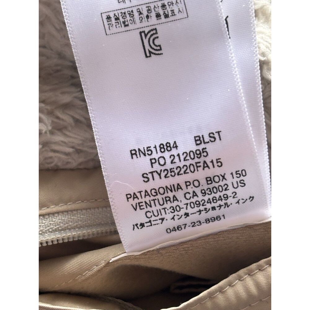 Patagonia Women's Vest Los Gatos Ivory Beige Tan Reversible Hooded Sherpa Size S - Picture 13 of 14